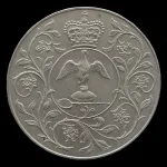 سکه 25 پنس یادبودی بریتانیا 1977 (یادبود 25امین تاجگذاری الیزابت دوم )