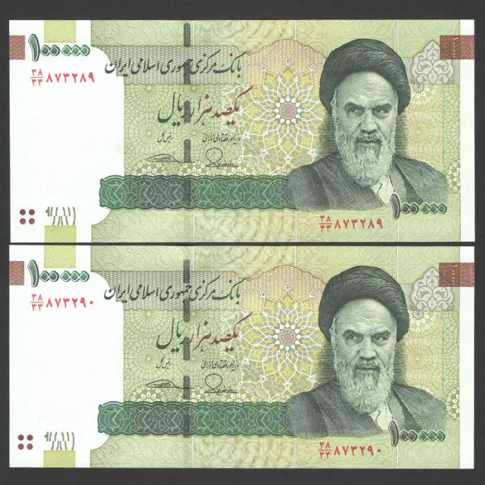 جفت اسکناس 100000 ریال جایگزین جمهوری اسلامی_کسر38/33