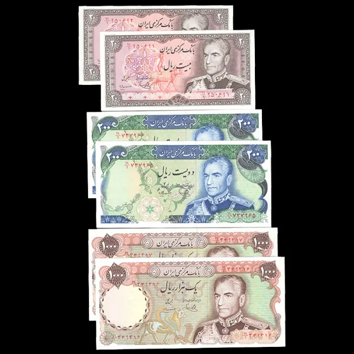 ست سه جفت کسر همسان محمدرضا شاه